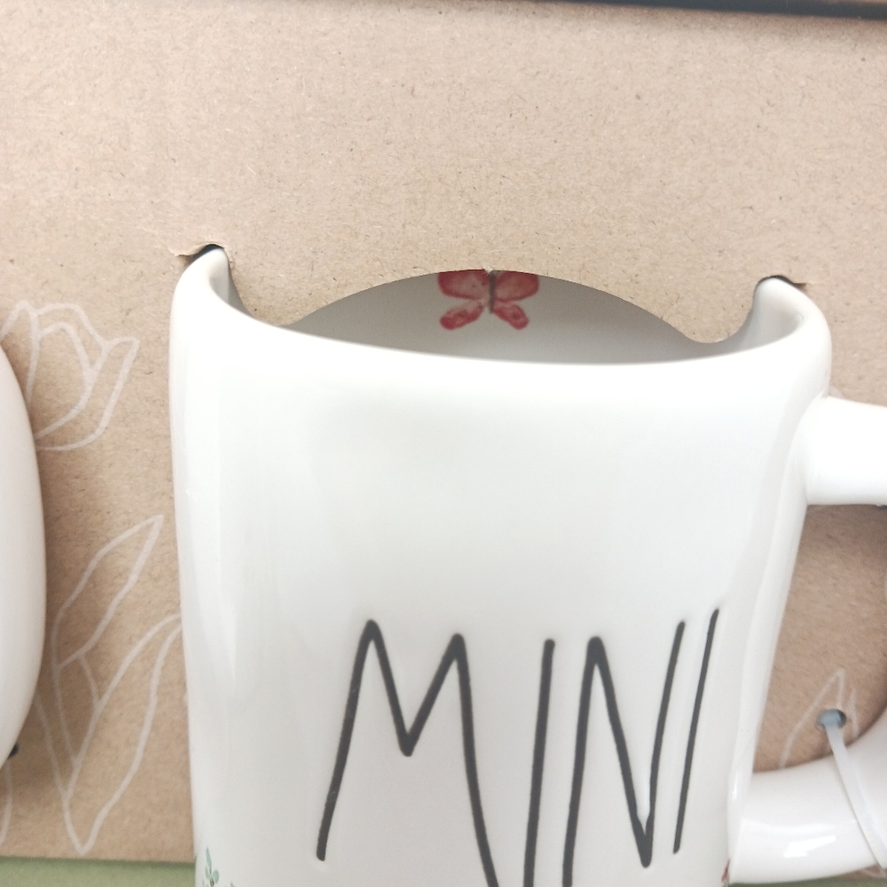 Rae Dunn Mom and Mini Floral Butterfly Ceramic Mug Gift Box Set - Picture 5 of 16